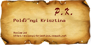 Polónyi Krisztina névjegykártya